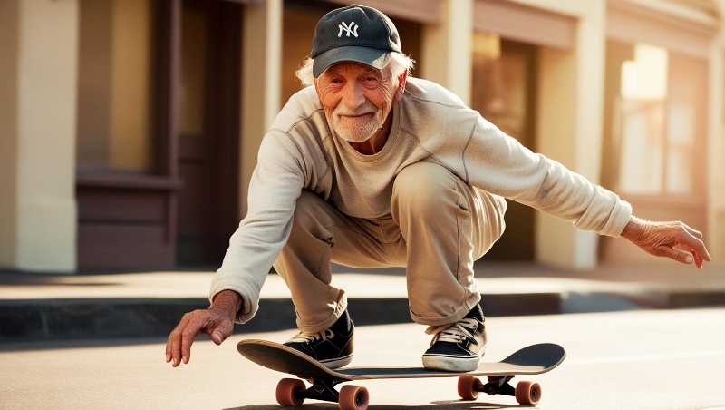 Old man Skateboard